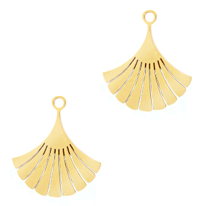 Stainless Steel Charms Ginkgo Leaf Gold Gold Approx 16X14Mm 15Mm