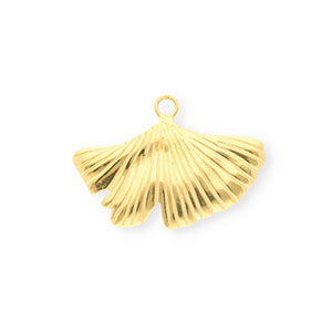 Stainless Steel Charms Ginkgo Leaf Gold Gold Approx 21X29Mm 24Mm