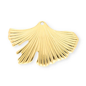 Stainless Steel Charms Ginkgo Leaf Gold Gold Approx 295X455Mm 2Mm