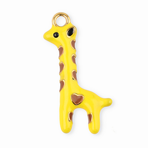 Stainless Steel Charms Giraffe Yellow Brown Black Yellow Brown Black Approx 245X11Mm 19Mm