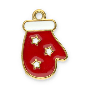 Stainless Steel Charms Glove Gold Red White Gold Red White Approx 17X11Mm 13Mm