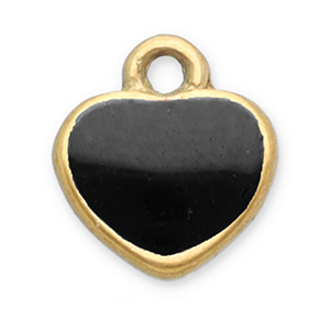Stainless Steel Charms Heart Gold Black Gold Black Approx 6X55Mm 07Mm