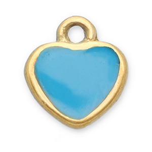 Stainless Steel Charms Heart Gold Blue Gold Blue Approx 6X55Mm 07Mm