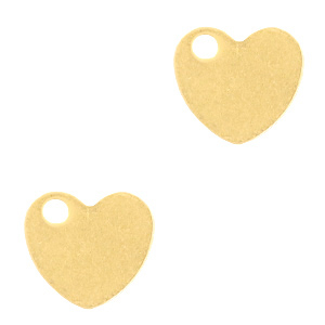 Stainless Steel Charms Heart Gold Gold Approx 10Mm 18Mm
