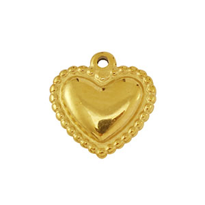 Stainless Steel Charms Heart Gold Gold Approx 10X10Mm 08Mm
