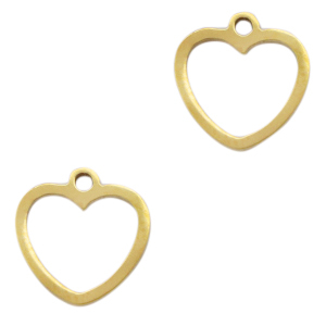 Stainless Steel Charms Heart Gold Gold Approx 10X10Mm 12Mm 1
