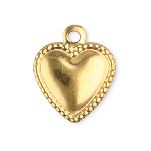 Stainless Steel Charms Heart Gold Gold Approx 10X85Mm 1Mm
