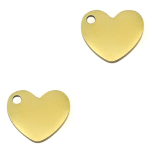 Stainless Steel Charms Heart Gold Gold Approx 10X9Mm 14Mm