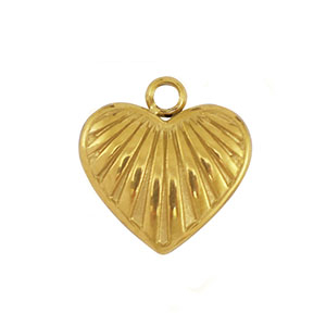 Stainless Steel Charms Heart Gold Gold Approx 11X10Mm 13Mm