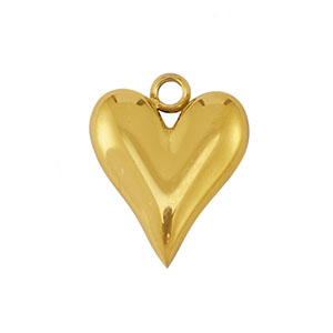 Stainless Steel Charms Heart Gold Gold Approx 11X10Mm 14Mm