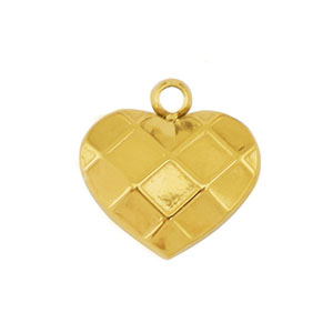 Stainless Steel Charms Heart Gold Gold Approx 11X11Mm 13Mm