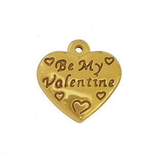Stainless Steel Charms Heart Gold Gold Approx 13X13Mm 08Mm