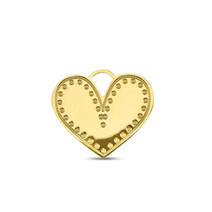 Stainless Steel Charms Heart Gold Gold Approx 13X15Mm 26Mm