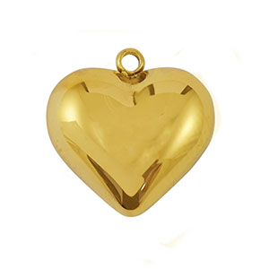 Stainless Steel Charms Heart Gold Gold Approx 14X14Mm 14Mm