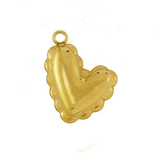 Stainless Steel Charms Heart Gold Gold Approx 15X11Mm 13Mm