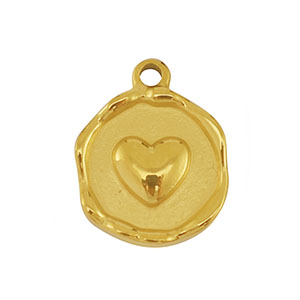 Stainless Steel Charms Heart Gold Gold Approx 15X12Mm 17Mm