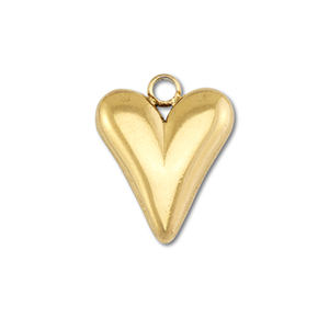 Stainless Steel Charms Heart Gold Gold Approx 15X12Mm 21Mm