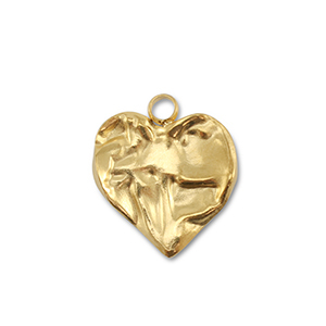 Stainless Steel Charms Heart Gold Gold Approx 15X13Mm 19Mm