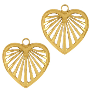 Stainless Steel Charms Heart Gold Gold Approx 17X18Mm 19Mm