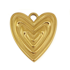 Stainless Steel Charms Heart Gold Gold Approx 19X18Mm 24Mm