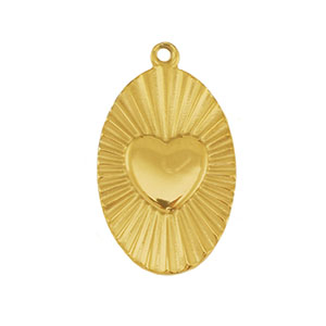 Stainless Steel Charms Heart Gold Gold Approx 20X12Mm 11Mm
