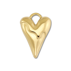 Stainless Steel Charms Heart Gold Gold Approx 25X17Mm 46Mm