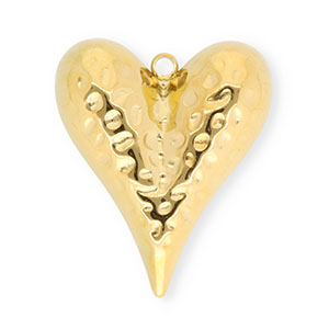 Stainless Steel Charms Heart Gold Gold Approx 27X23Mm 18Mm
