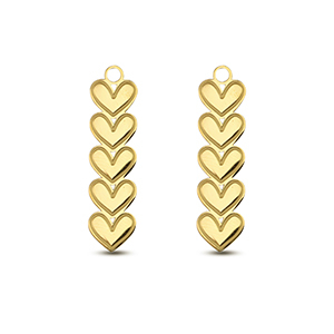 Stainless Steel Charms Heart Gold Gold Approx 28X7Mm 18Mm