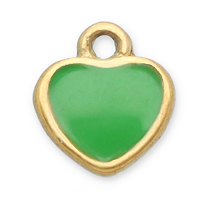 Stainless Steel Charms Heart Gold Light Green Gold Light Green Approx 6X55Mm 07Mm