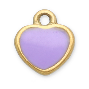 Stainless Steel Charms Heart Gold Lilac Gold Lilac Approx 6X55Mm 07Mm