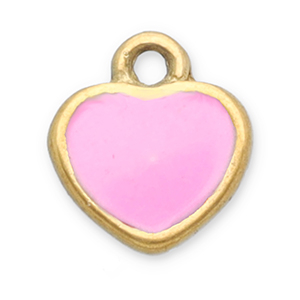 Stainless Steel Charms Heart Gold Pink Gold Pink Approx 6X55Mm 07Mm
