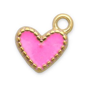 Stainless Steel Charms Heart Gold Pink Gold Pink Approx 95X85Mm 15Mm