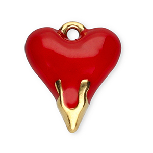 Stainless Steel Charms Heart Gold Red Gold Red Approx 12X10Mm 1Mm