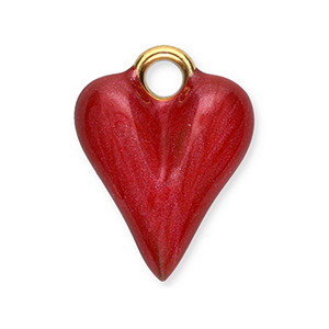 Stainless Steel Charms Heart Gold Red Gold Red Approx 16X12Mm 22Mm