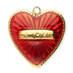 Stainless Steel Charms Heart Gold Red Gold Red Approx 18X17Mm 16Mm