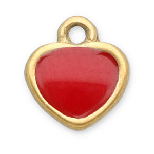 Stainless Steel Charms Heart Gold Red Gold Red Approx 6X55Mm 07Mm