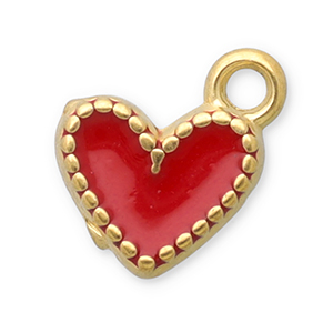 Stainless Steel Charms Heart Gold Red Gold Red Approx 95X85Mm 15Mm