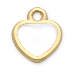 Stainless Steel Charms Heart Gold White Gold White Approx 6X55Mm 07Mm