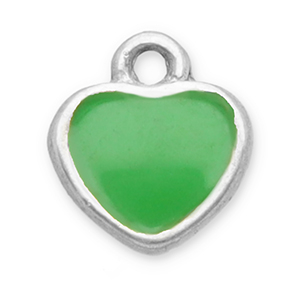 Stainless Steel Charms Heart Silver Light Green Silver Light Green Approx 6X55Mm 07Mm