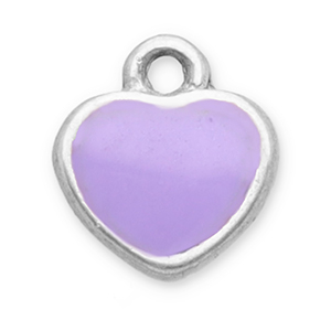 Stainless Steel Charms Heart Silver Lilac Silver Lilac Approx 6X55Mm 07Mm