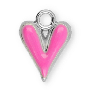 Stainless Steel Charms Heart Silver Pink Silver Pink Approx 155X115Mm 24Mm