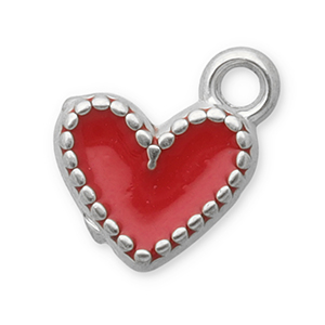 Stainless Steel Charms Heart Silver Red Silver Red Approx 95X85Mm 15Mm