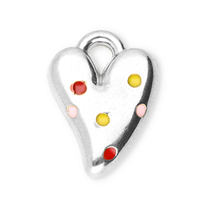 Stainless Steel Charms Heart Silver Red Yellow Silver Red Yellow Approx 145X105Mm 21Mm