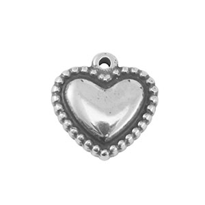 Stainless Steel Charms Heart Silver Silver Approx 10X10Mm 08Mm