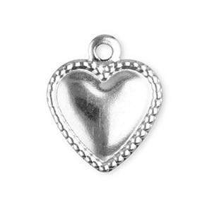 Stainless Steel Charms Heart Silver Silver Approx 10X85Mm 1Mm