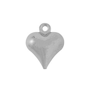 Stainless Steel Charms Heart Silver Silver Approx 10X8Mm 11Mm