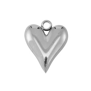 Stainless Steel Charms Heart Silver Silver Approx 11X10Mm 14Mm
