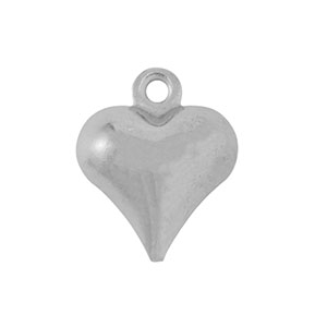 Stainless Steel Charms Heart Silver Silver Approx 11X9Mm 12Mm
