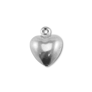 Stainless Steel Charms Heart Silver Silver Approx 12X10Mm 1Mm