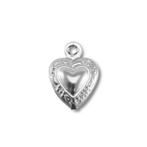 Stainless Steel Charms Heart Silver Silver Approx 12X9Mm 1Mm 1